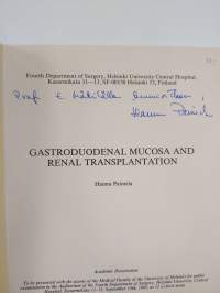 Gastroduodenal Mucosa and Renal Transplantion (signeerattu, tekijän omiste)