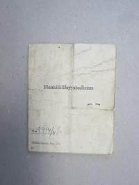 Henkilöllisyystodistus v. 1941, rouva Josefiina Rautavaara, synt 16.1.19877