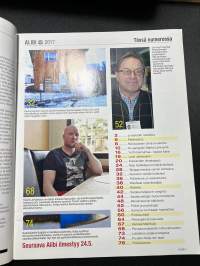 Alibi 2017 nr 5, Vainoaja ei jätä tangoprinsessaa rauhaa, Marko Lönnqvist haastattelu, Rikoshistoria - Ivalonjoen murha, Michael Penttilä, Hämeenkyrön samuraimurha