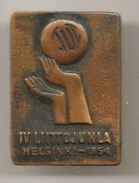 TUL liittojuhla 1954 Helsinki  - lukkoneulamerkki  rintamerkki