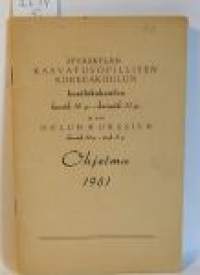 Jyväskylän Kasvatusopillisen Korkeakoulun kesälukukauden ohjelma 1951