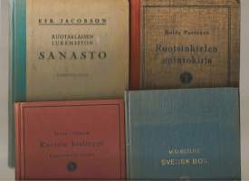 Vanhoja ruotsinkielen oppikirjoja 1920-40 luvuilta 4 kpl erä