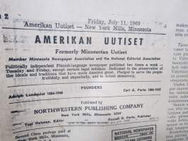 Amerikan Uutiset 11.7.1969 -sanomalehti