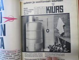 Työn lomassa 1965 -sidottu vuosikerta, Säästöpankki asiakaslehti, laaja-alaisesti eri yhteiskunnan osa-alueita esittelevä julkaisu, katso kohteen kuvista!