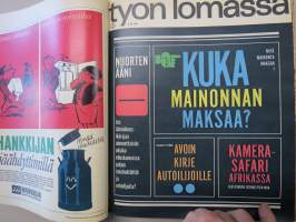 Työn lomassa 1966 -sidottu vuosikerta, Säästöpankki asiakaslehti, laaja-alaisesti eri yhteiskunnan osa-alueita esittelevä julkaisu, katso kohteen kuvista!