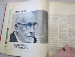 Työn lomassa 1966 -sidottu vuosikerta, Säästöpankki asiakaslehti, laaja-alaisesti eri yhteiskunnan osa-alueita esittelevä julkaisu, katso kohteen kuvista!