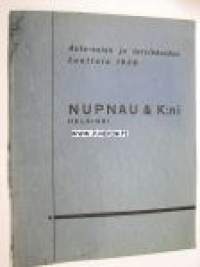 Nupnau &amp; K:ni Auto-osien ja tarvikkeiden Luettelo 1938
