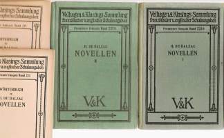 H.de Balzag Novellen I-II   1926  + sanastot  ranska/saksa ranskankielinen