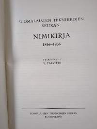 Suomalaisten teknikkojen seuran nimikirja 1896-1936