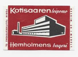 Kotisaaren Leipomo -  tulitikkuetiketti