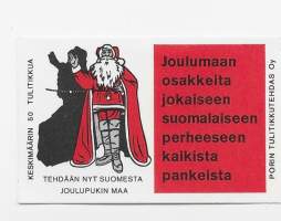 Joulumaan osakkeita -   tulitikkuetiketti