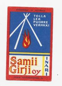 Samij Girji Oy Inari-   tulitikkuetiketti