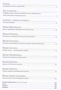 Wolfgang Amadeus Mozart - Kuvaelämäkerta, 2006. Elämänvaiheet, teosluettelo, musiikkisanasto, Mozartin merkitys Suomen musiikkielämässä