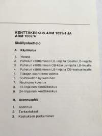 Käyttöohje (Ericsson) - Kenttäkeskus ABM 1031/4 ja ABM 1032/4