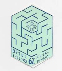 Betel 1973   67.  Kesäjuhlat . - rintamerkki  pahvia