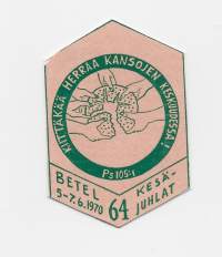 Betel 1970   64.  Kesäjuhlat . - rintamerkki  pahvia
