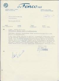 Fenco Oy 1956  - firmalomake