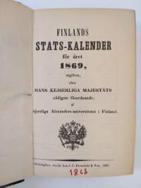 Finlands stats-calender 1869 ; Bihanget