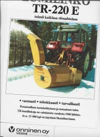 Onninen Vesme Kauhajoki / Lumilinko TR-220 E - tuote-esite 1982