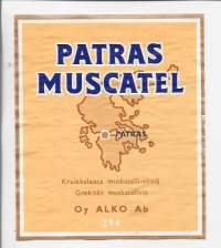 Patras Muscatel  Alko nr 294  - viinaetiketti viinietiketti