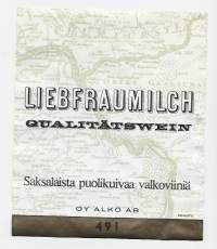Liebfraumilch Alko nr 491  viinaetiketti viinietiketti