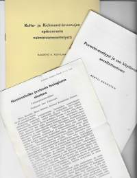 Hammaslisäke... Purenta-analyysi ja Kulta- ja Richmond-kruunut - hammaslääkärilehtien eripainksia vuodelta 1957  3 kpl erä