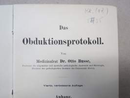 Das Obduktionsprotokoll -ruumiinavausprotokolla, suoritusohjeet