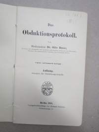 Das Obduktionsprotokoll -ruumiinavausprotokolla, suoritusohjeet
