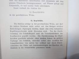 Das Obduktionsprotokoll -ruumiinavausprotokolla, suoritusohjeet