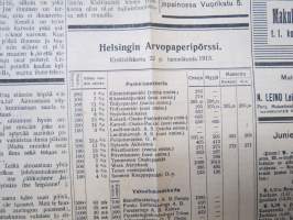 Iltalehti, 22.1.1913, Helsingissä ilmestynyt sanomalehti, Perättömiä huhuja tunnetuista henkilöistä, Kirjapainojen pakkokappaleasia, Vesikauhua Karjalassa, ym.