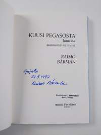 Kuusi pegasosta lumessa sunnuntaiaamuna (signeerattu, tekijän omiste)