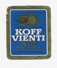 Koff  Vienti A III  olut - olutetiketti