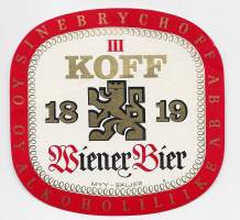 Koff  III Wiener Bier  olut - olutetiketti