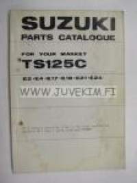 Suzuki TS125C (E2, E4, E17, E18, E21, E24) parts catalogue -varaosaluettelo englanniksi