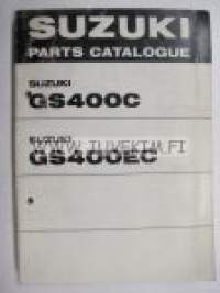 Suzuki GS400C / GS400EC parts catalogue -varaosaluettelo englanniksi