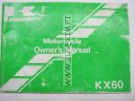Kawasaki KX60 owner´s manual -omistajan käsikirja englanniksi