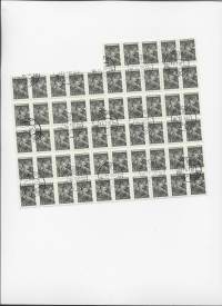 CCCP Neuvostoliitto 15 kop    osa arkki  55 kpl leimattu 1961  liima takana ulkomainen postimerkki