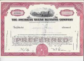 The American Sugar Refining Company   osakekirja  USA 1961