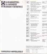 Punkaharjun ja Retretin esittelymateriaalia ja pääsylippuja /ohjelmalehtisiä 1985