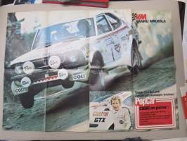 VM Hannu Mikkola / Toyota Corolla Levin / Pro-Car Cibie  - Vauhdin Maailma -lehden juliste