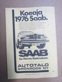 Orimattilan Maastoajo 12.10.1975 -rallikisa / moottoriurheilukilpailu, käsiohjelma / lähtöluettelo