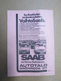 Autojen Maastoajo Finlux Mestaruus 1977 22.5.1977 -rallikisa / moottoriurheilukilpailu, käsiohjelma / lähtöluettelo