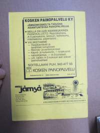 Himos Rallisprint Jämsä 19.8.1990 -rallikisa / moottoriurheilukilpailu, käsiohjelma / lähtöluettelo