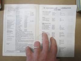 XI Mustang-ajo Jokamiesluokka 11.2.1990, Orivesi -rallikisa / moottoriurheilukilpailu, käsiohjelma / lähtöluettelo
