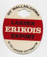 Lahden Erikois Export / Ei oo Lahden voittanutta - narikkalappu  pahvia
