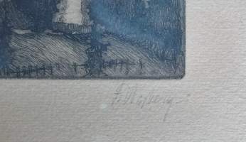 Frans Nyberg, Turun linna , etsaus sign 1930   20x27 cm kehystetty
