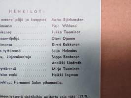 Opistoteatteri - Turun Suomenkielinen Työväenopisto 1966-1967 &quot;Yllätyslapsi&quot; -käsiohjelma, näyttelijöiden nimet ja kuvat näkyvät kohteen kuvissa