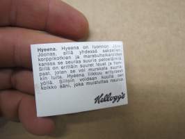 Hyeena - Kellogg´s Afrikan villieläimiä / Afrikas djurvärld 3-D / kolmiulotteinen keräilykuva