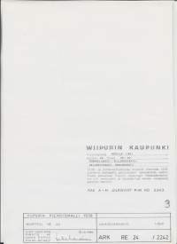 Viipuri pienoismalli 1939 Wiipurin kaupunki, Repola,-Torkkelinkatu, Kullervonkatu, Pellervonkatu, Brahenkatu, Torkkelinkatu  - julkisivukaavio 1/500 1986