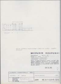 Viipuri pienoismalli 1939 Wiipurin kaupunki, Repola,- Karjalankatu, Torkkelinkatu, Maununkatu, Pohjolankatu julkisivukaavio 1/500 1986